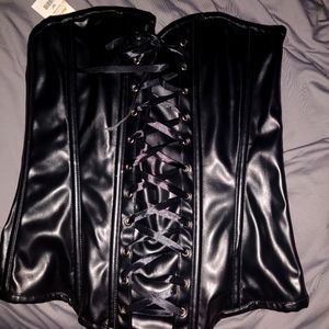 Black very sexy leather corset